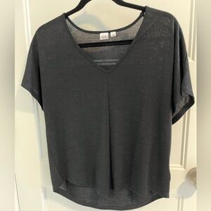GAP Women's Charcoal V-Neck Tee